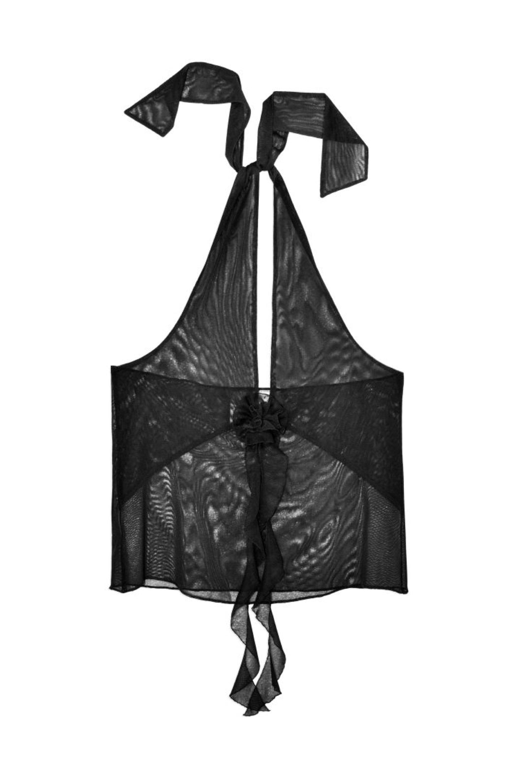 ROSE HALTER TOP - BLACK