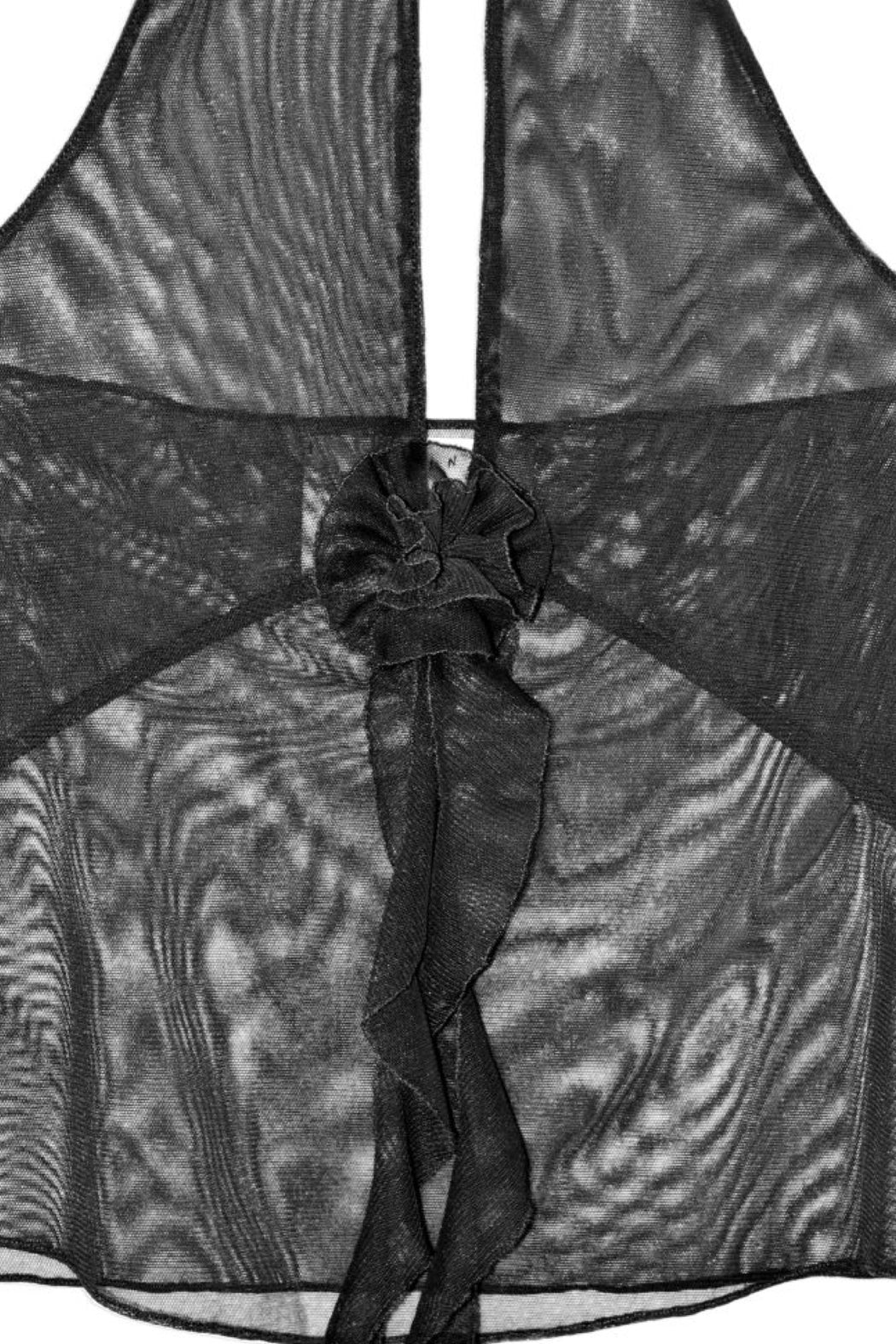 ROSE HALTER TOP - BLACK