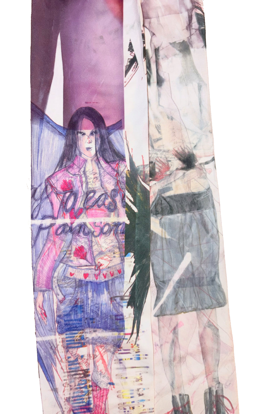 Printed Tights White with foot