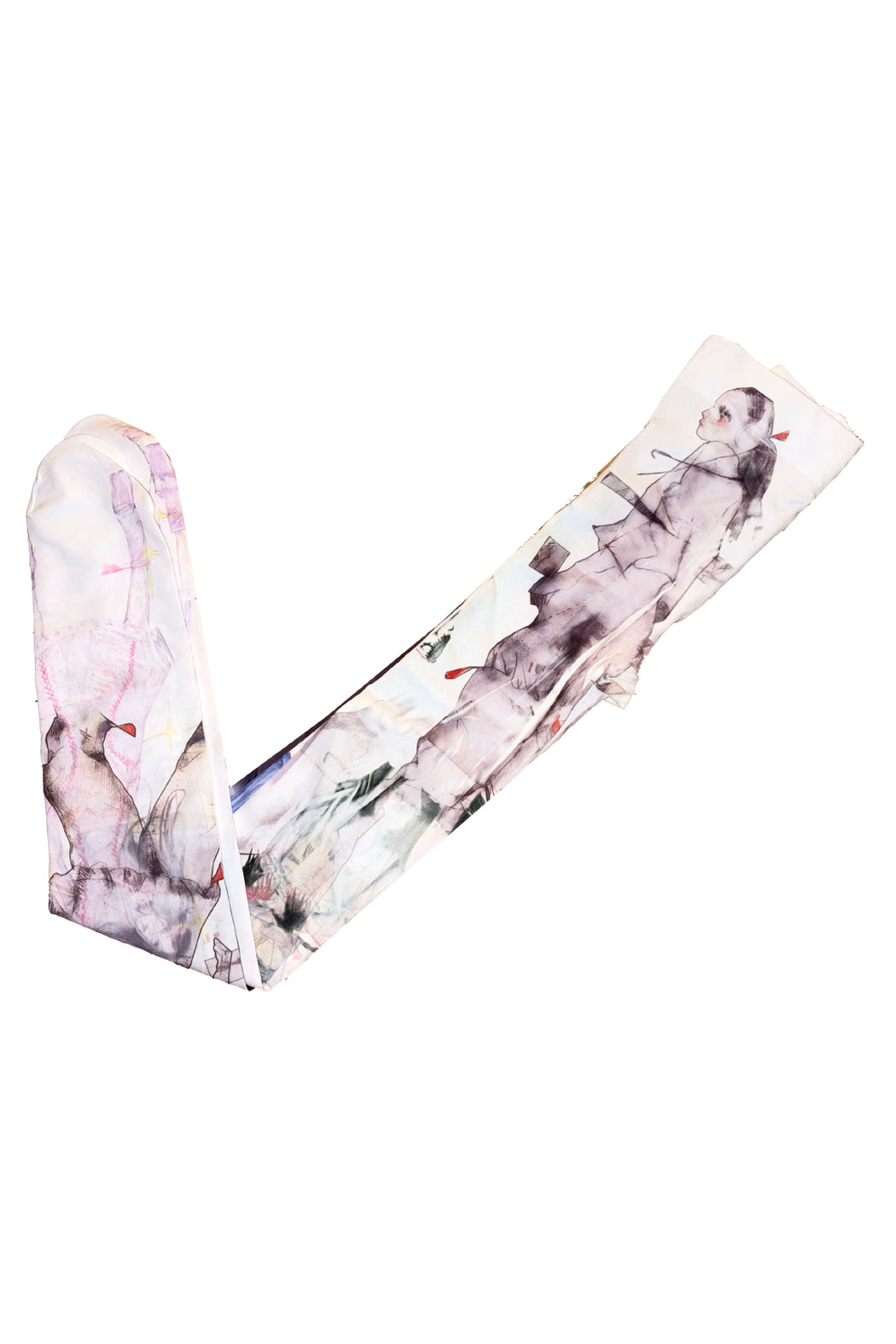 Printed Tights White with foot