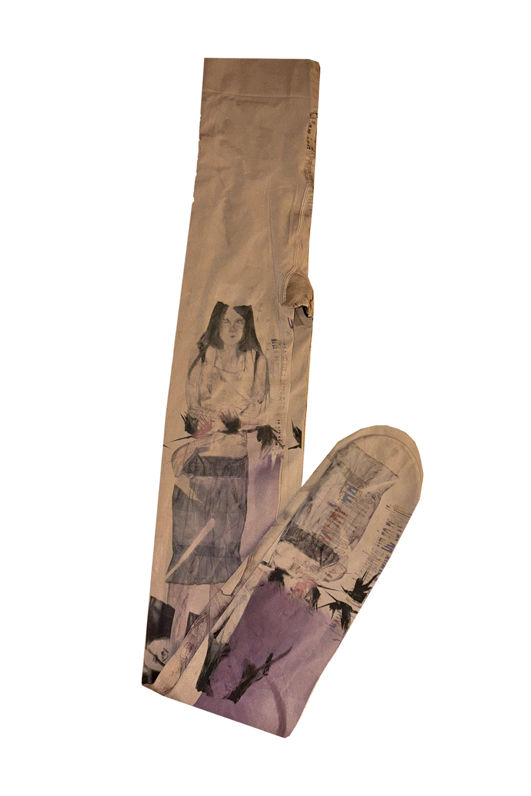 Printed Tights Nude with foot