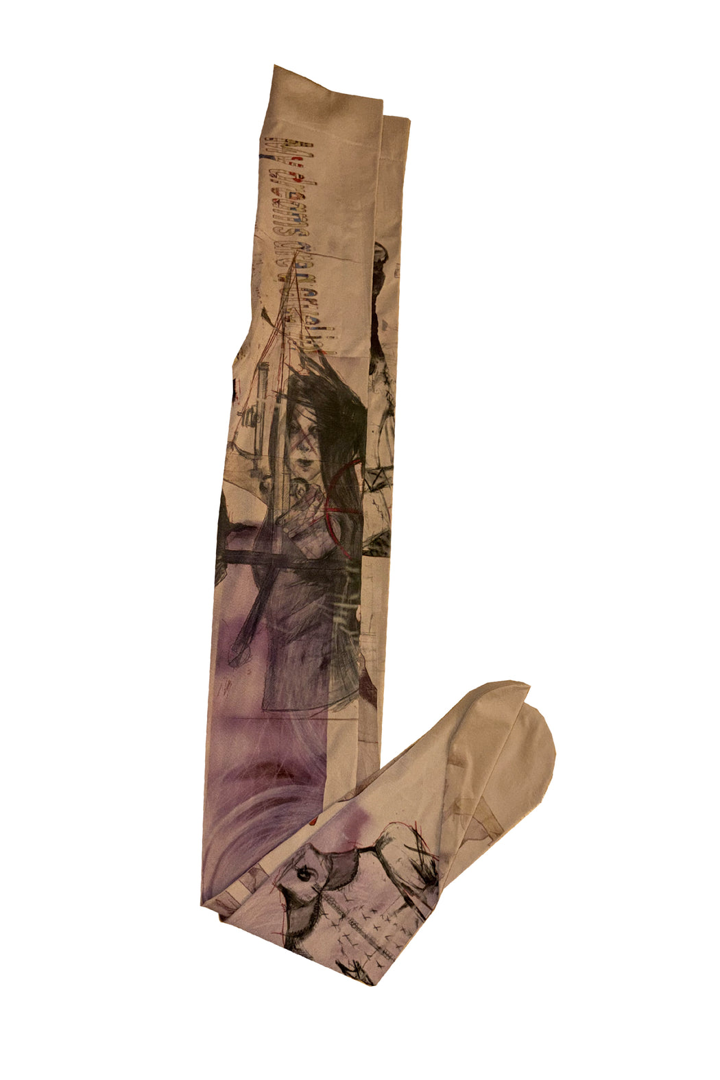 Printed Tights Nude with foot