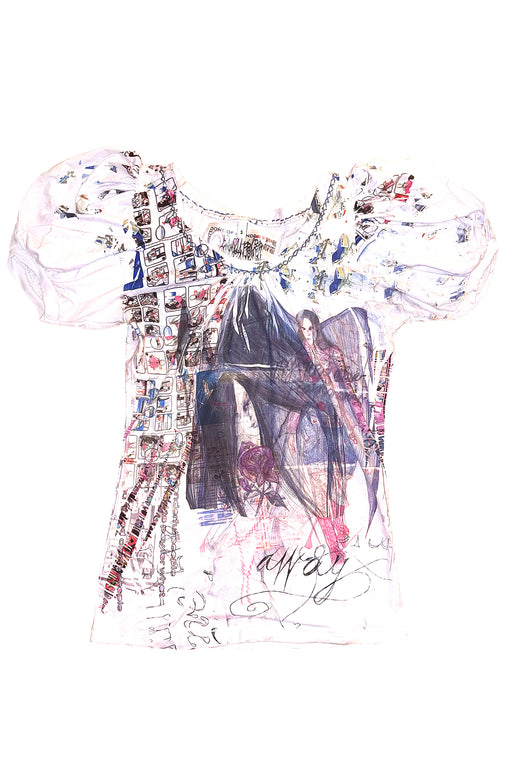 White Scoop Neck Short Sleeve