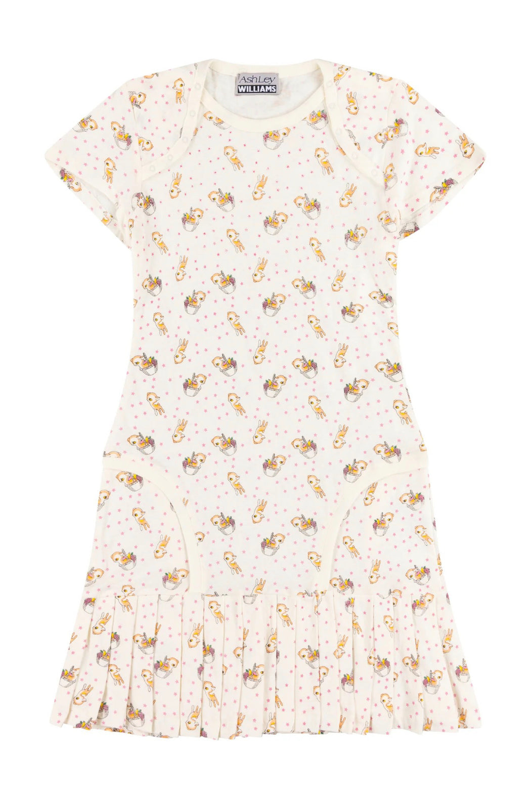 BABYGROW DRESS / PEACH DEER