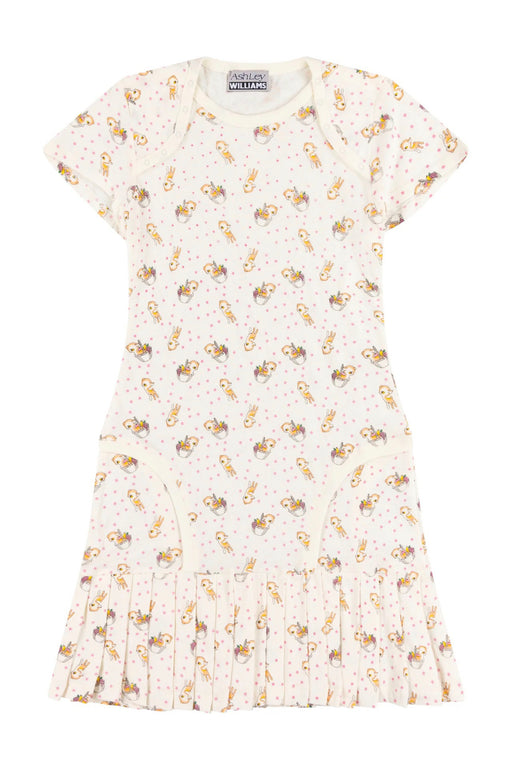 BABYGROW DRESS / PEACH DEER