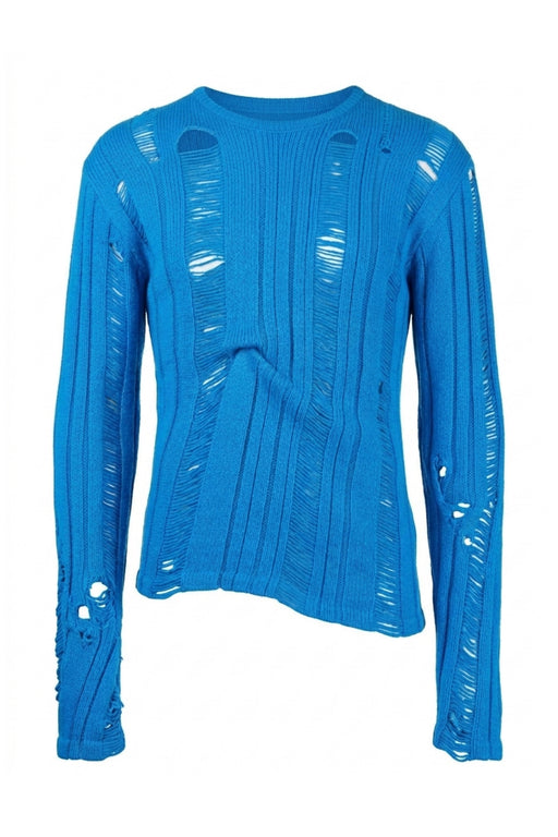 DRAPPED SWEATER BLACK/BLUE