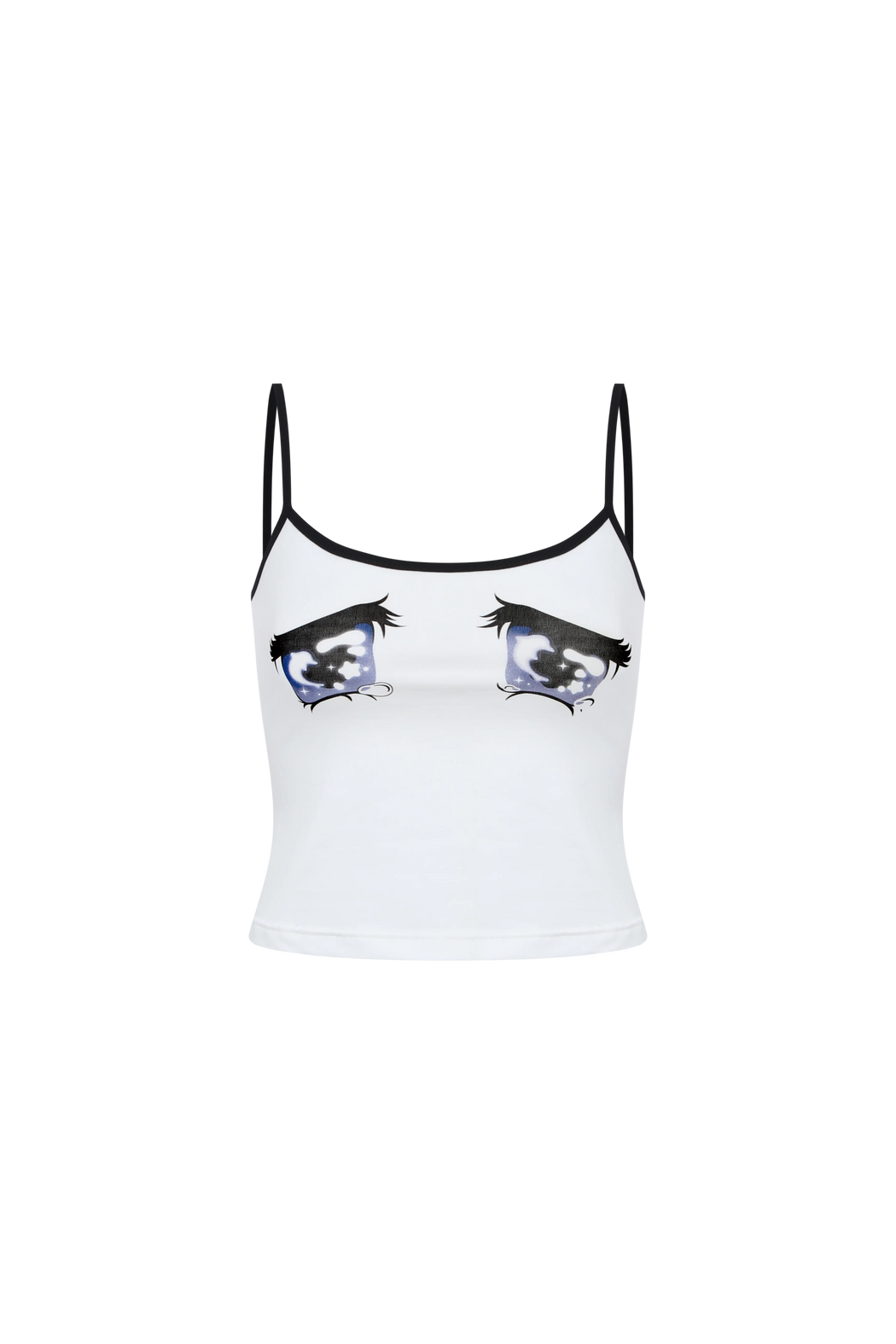 Nodress white "No cry" crying eyes printed camisole