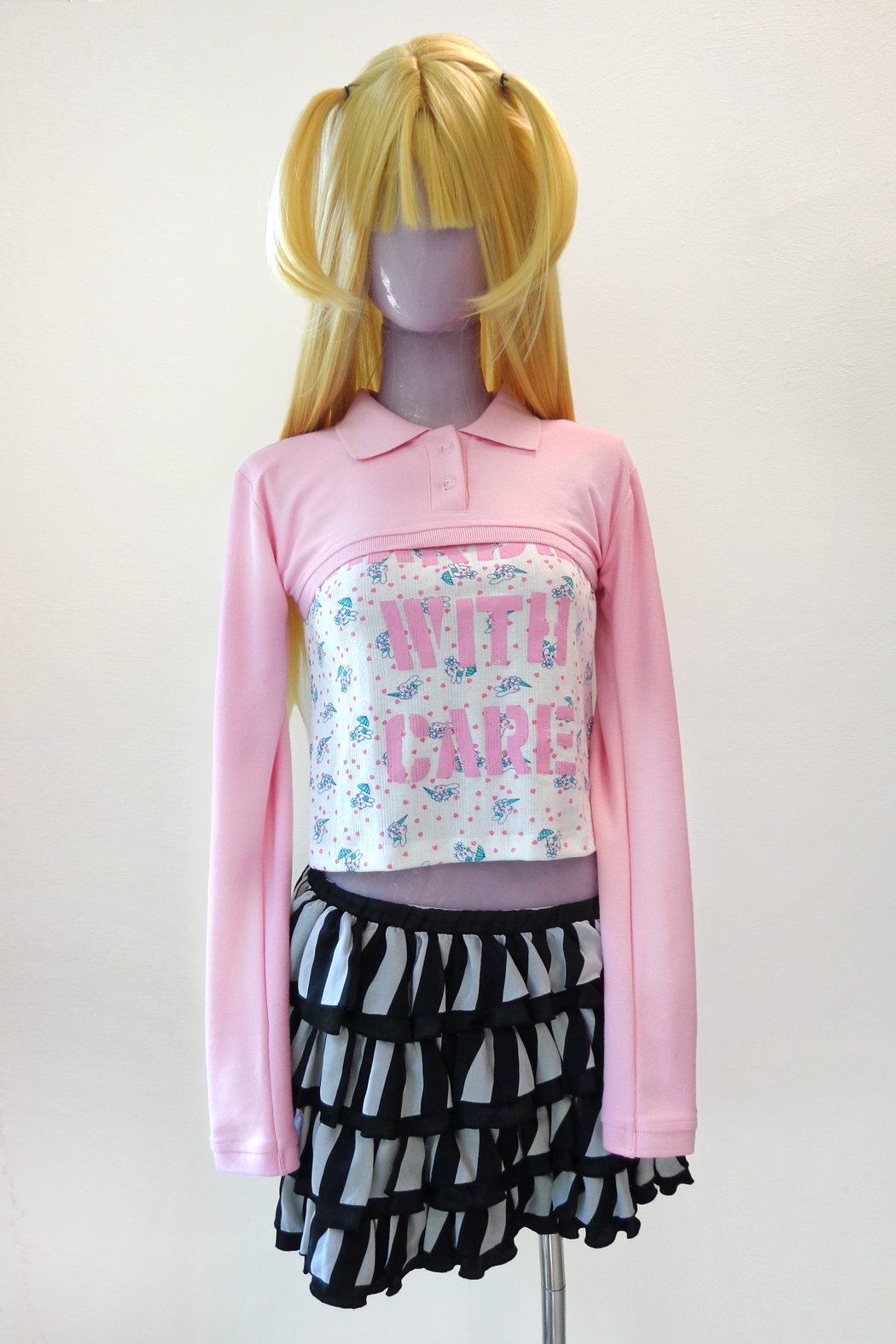 MINI POLO LONGSLEEVE - BUBBLEGUM PINK