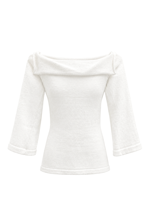 BACKLESS SWEATER- WHITE
