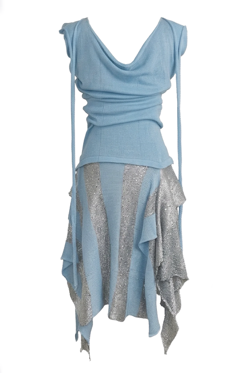 STRIPPED OF SHOULDER DRESS