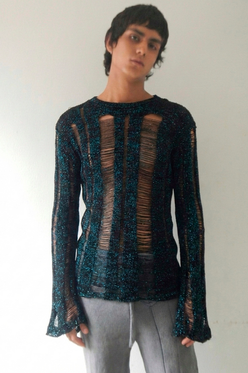 DRAPPED SWEATER - ELECTRIC BLUE