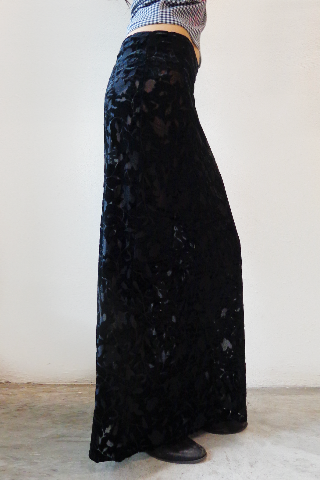 JUNO ORNAMENTAL BLACK LONG SKIRT