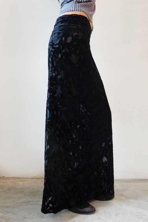 JUNO ORNAMENTAL BLACK LONG SKIRT