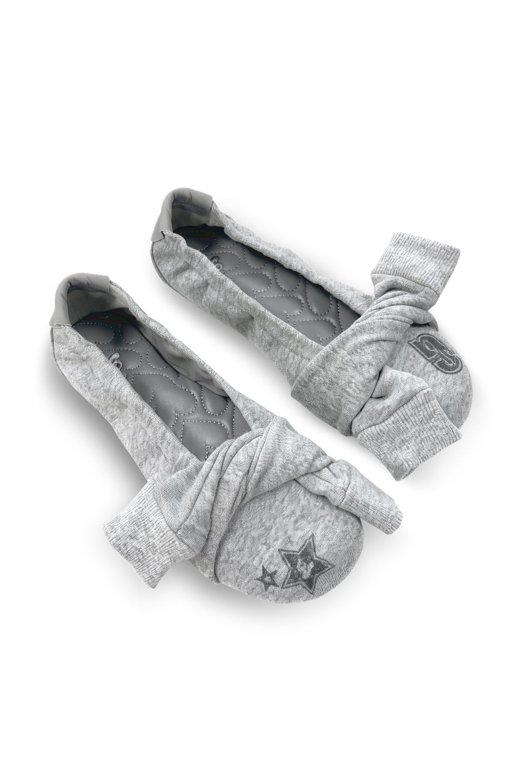GREY HOODIE KNOT BALLET FLATS