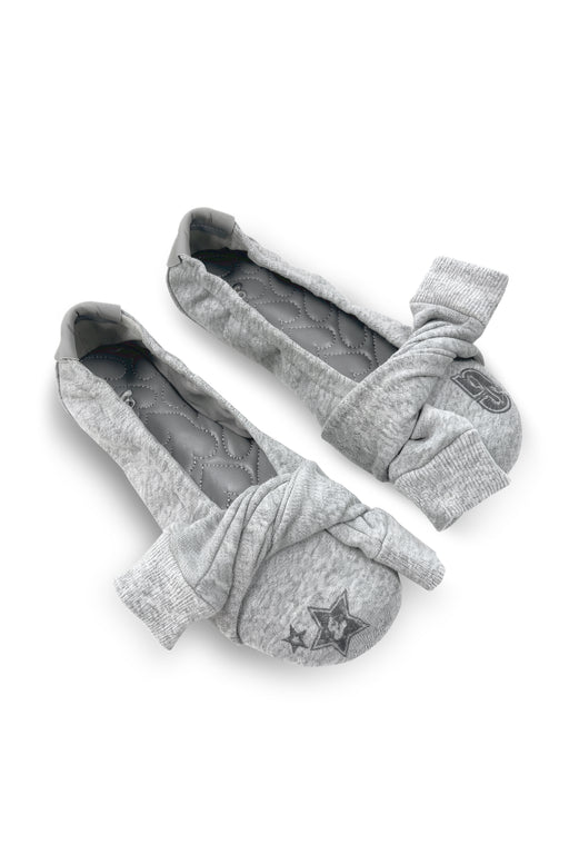 GREY HOODIE KNOT BALLET FLATS