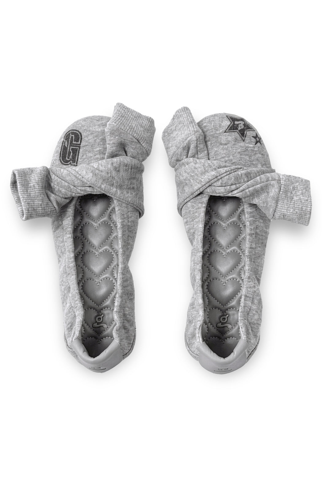 GREY HOODIE KNOT BALLET FLATS