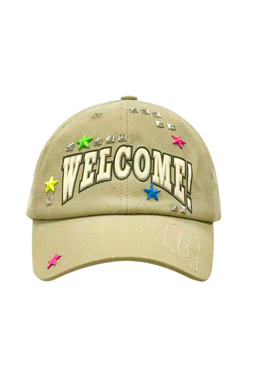 STAR STUDDED CANVAS BASEBALL CAP