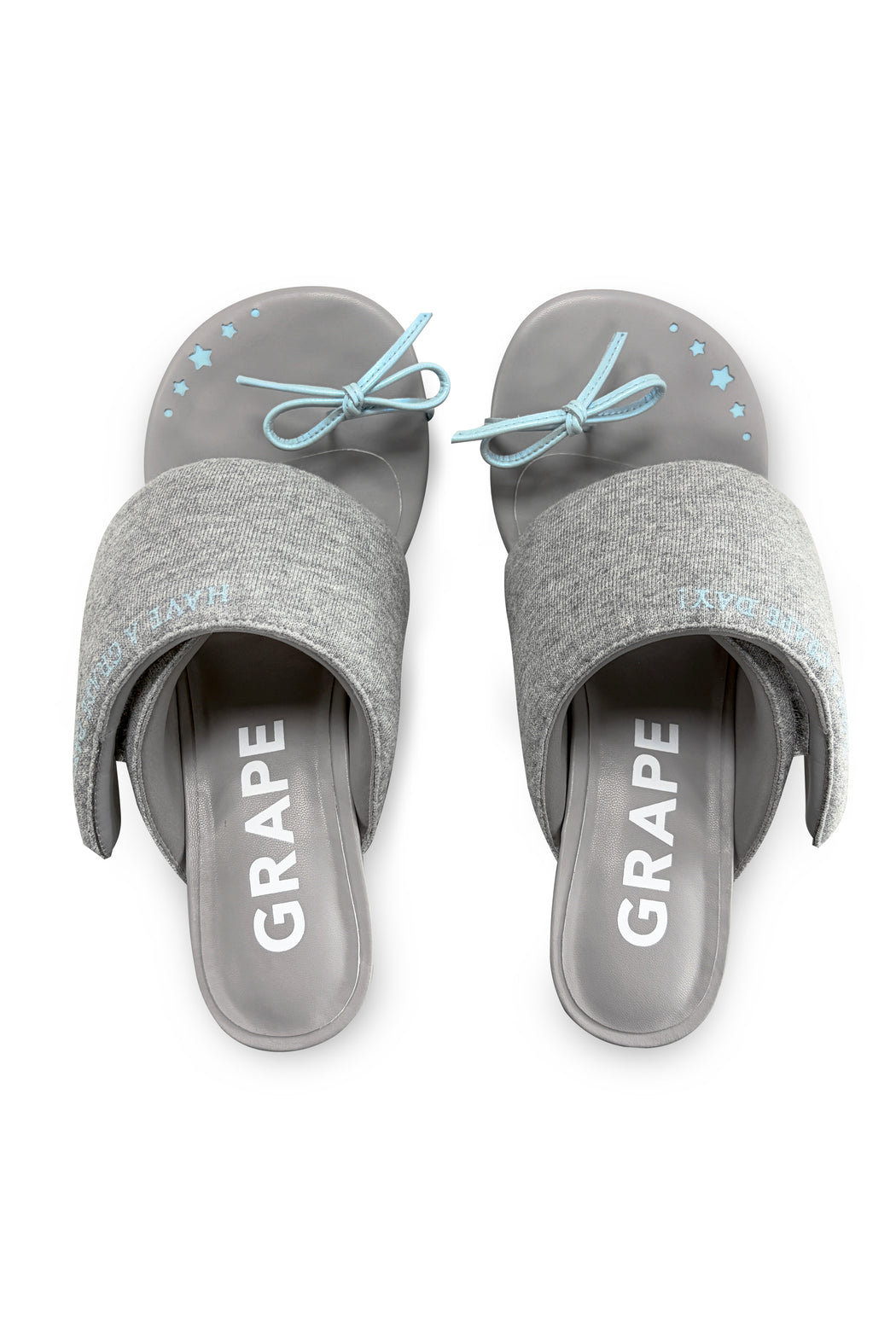 GREY HOODIE ROUND TOE HEELED SANDALS