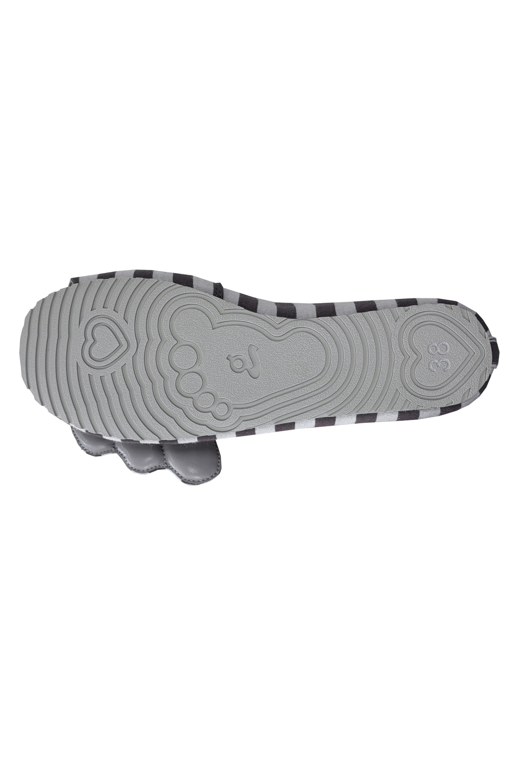 GREY STRIPED BALLET FLATS
