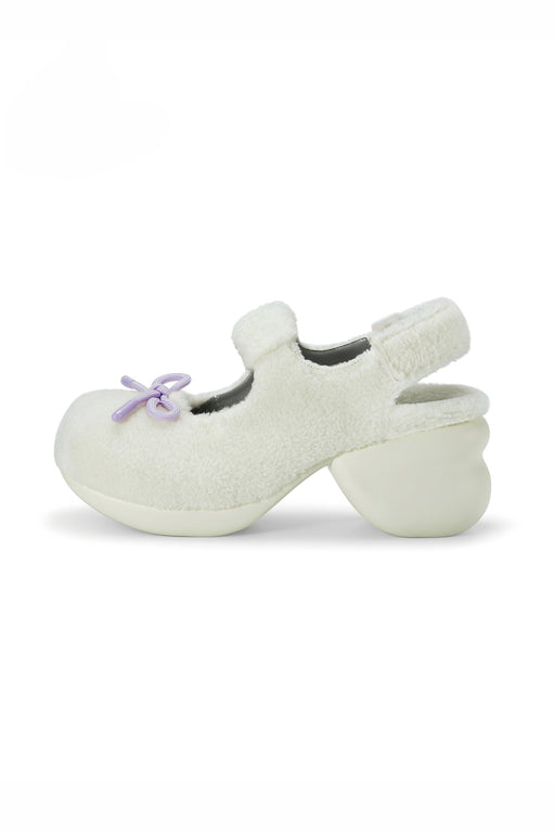 White-White Quilted Drawstring Sandals “BALLERINA”