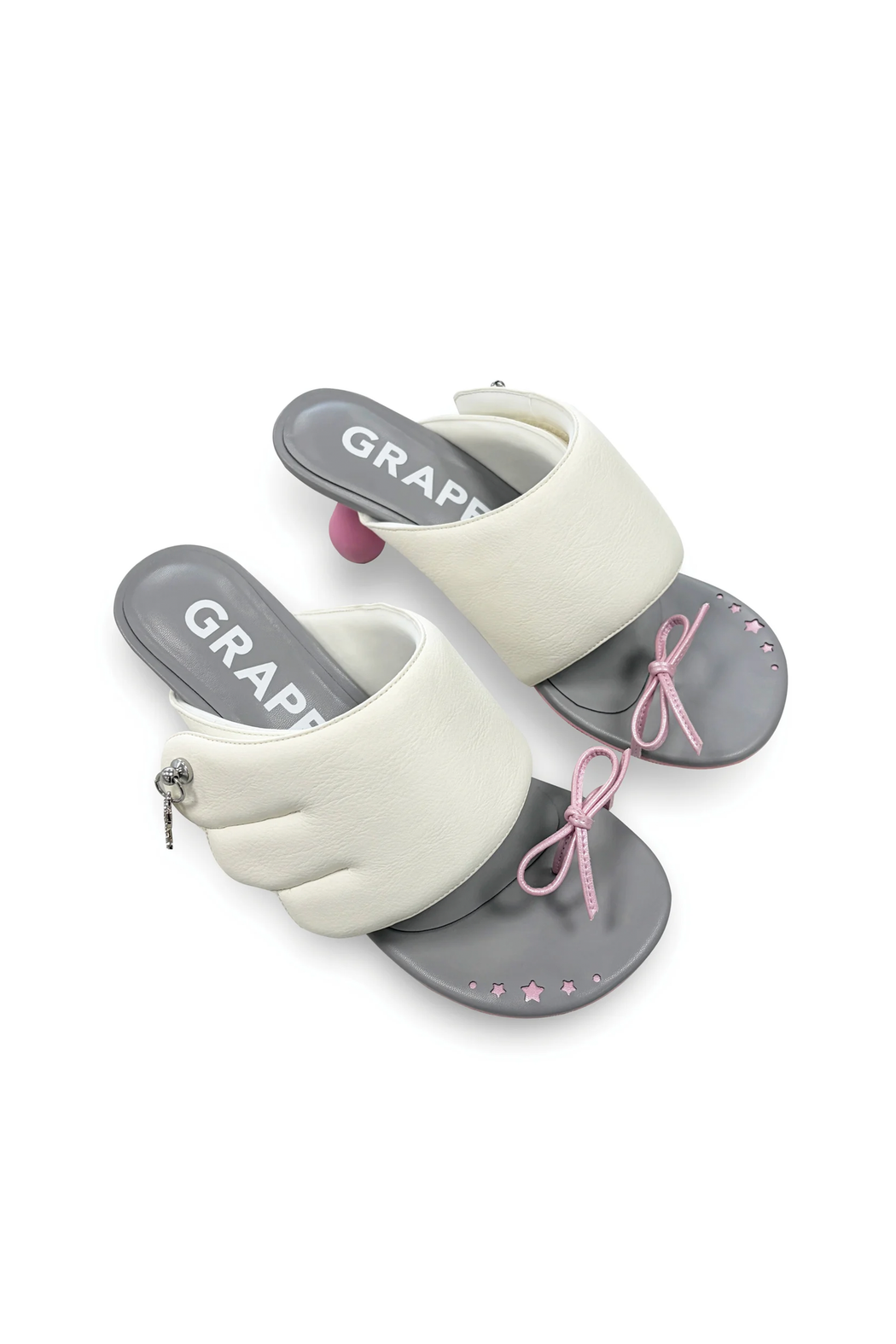 Grey Hoodie Round Toe Heeled Sandals - Wings H