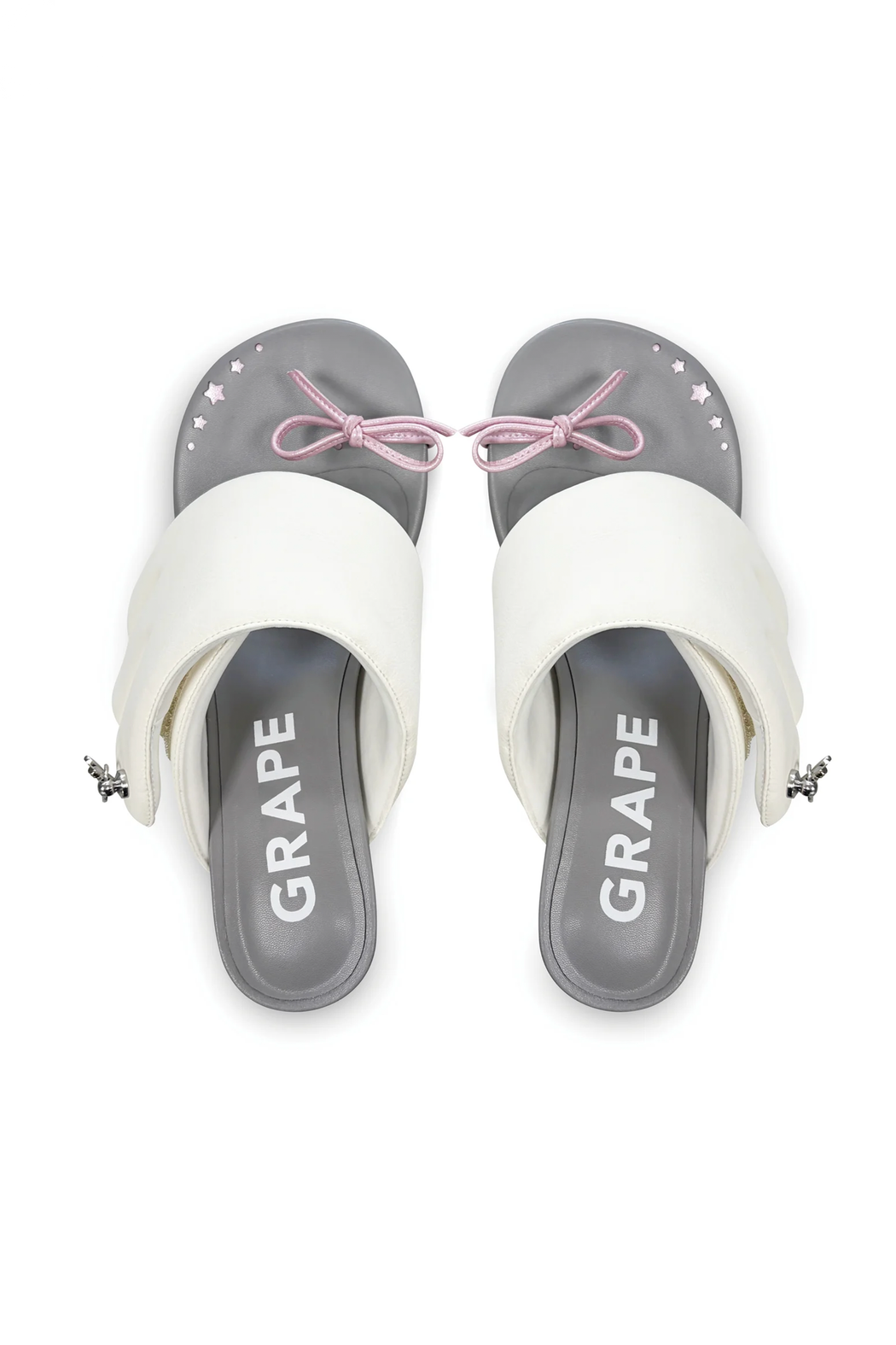 Grey Hoodie Round Toe Heeled Sandals - Wings H