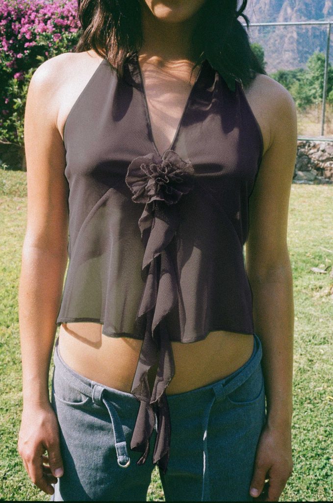 ROSE HALTER TOP - GREEN