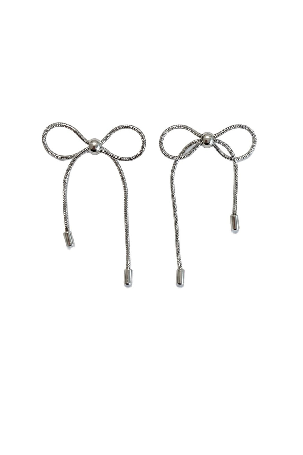 BOW EARRINGS - SILVER