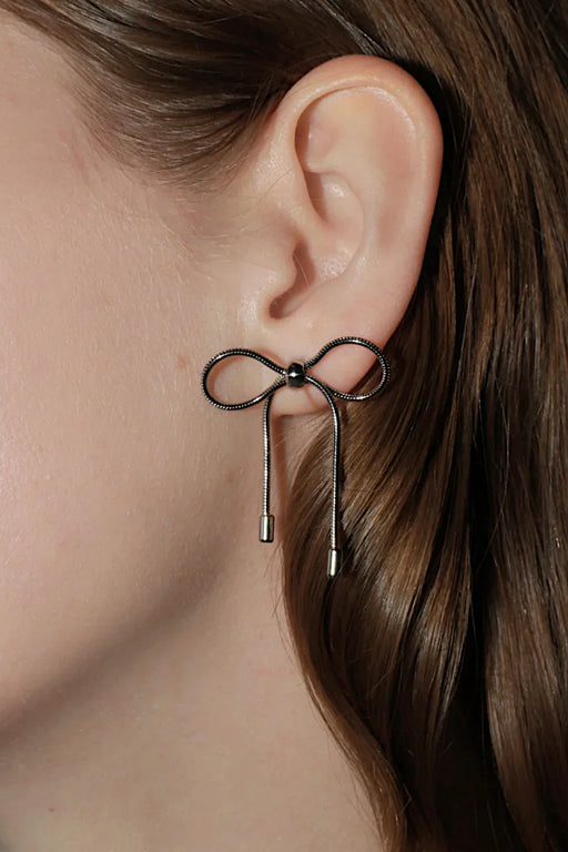 BOW EARRINGS - SILVER