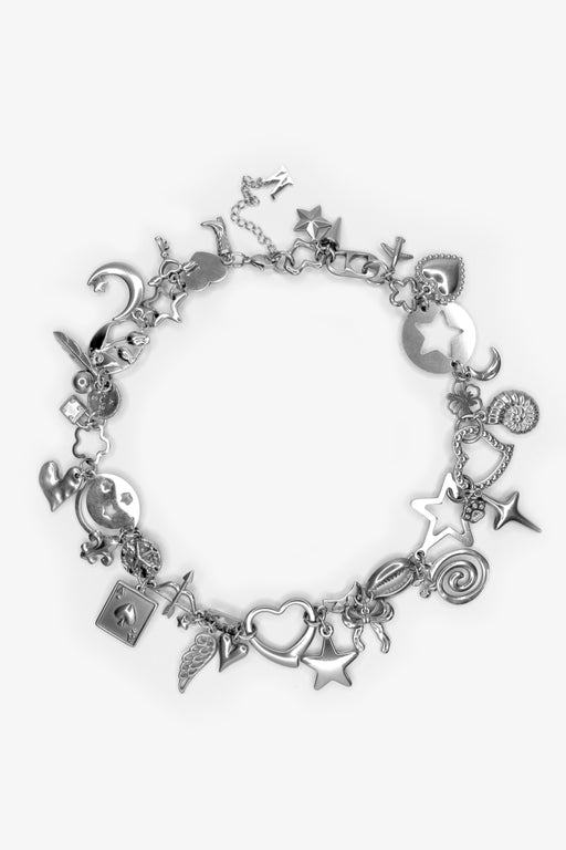 Chrome Charm Necklace - Silver