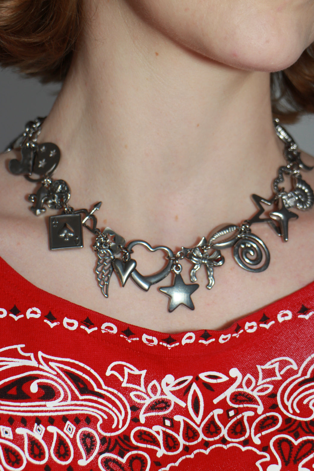 Chrome Charm Necklace - Silver