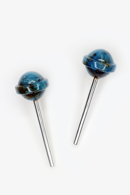 Sucker Earrings Blue - Raspberry