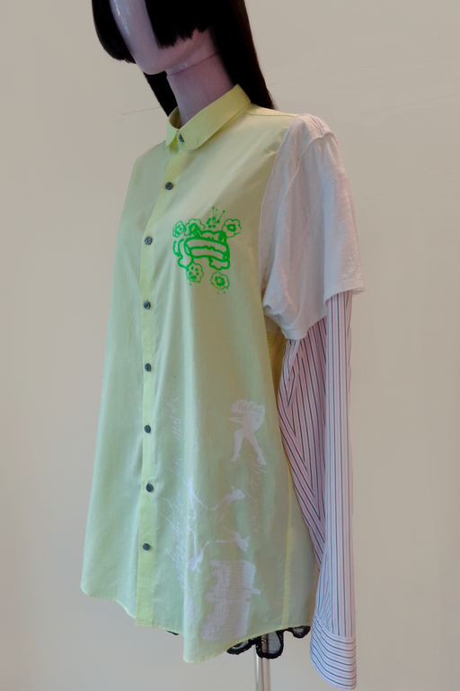 GATEANDO PINK AND GREEN SHIRT