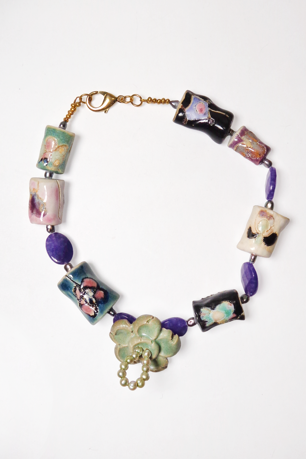 LARGGESTATE NECKLACE - LILAC/GREEN