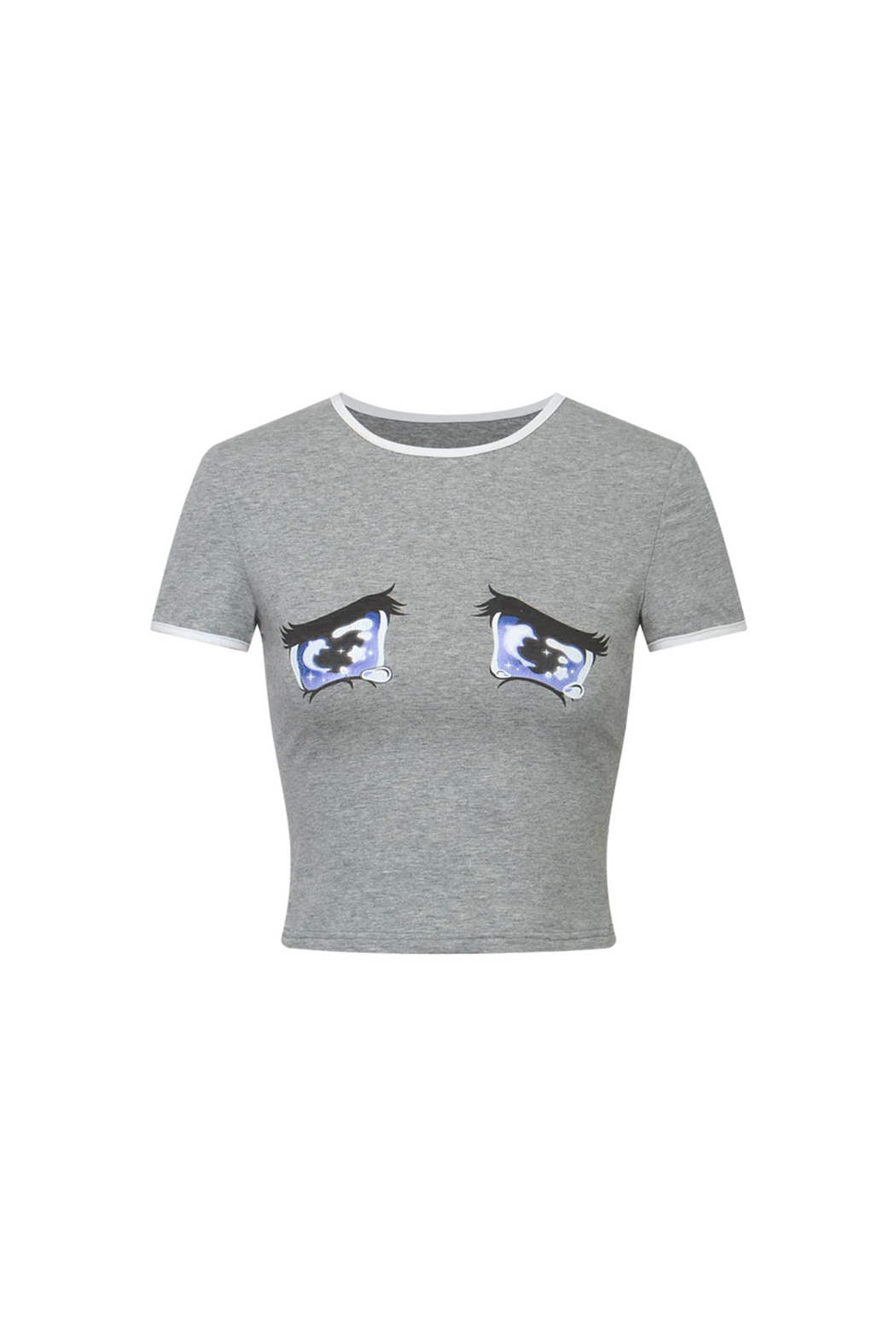 Nodress gray "No cry" crying eyes printed T-Shirt