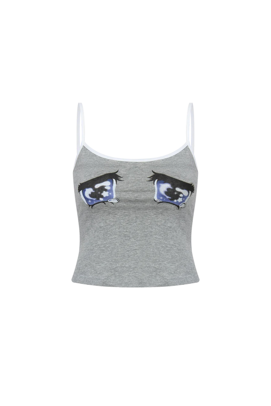 Nodress gray "No cry" crying eyes printed camisole