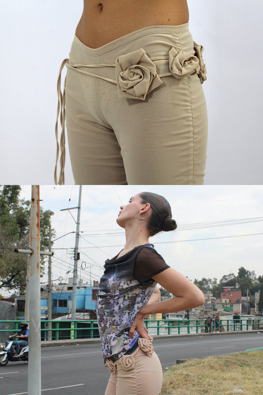 Nude Rose Ruched Leggings