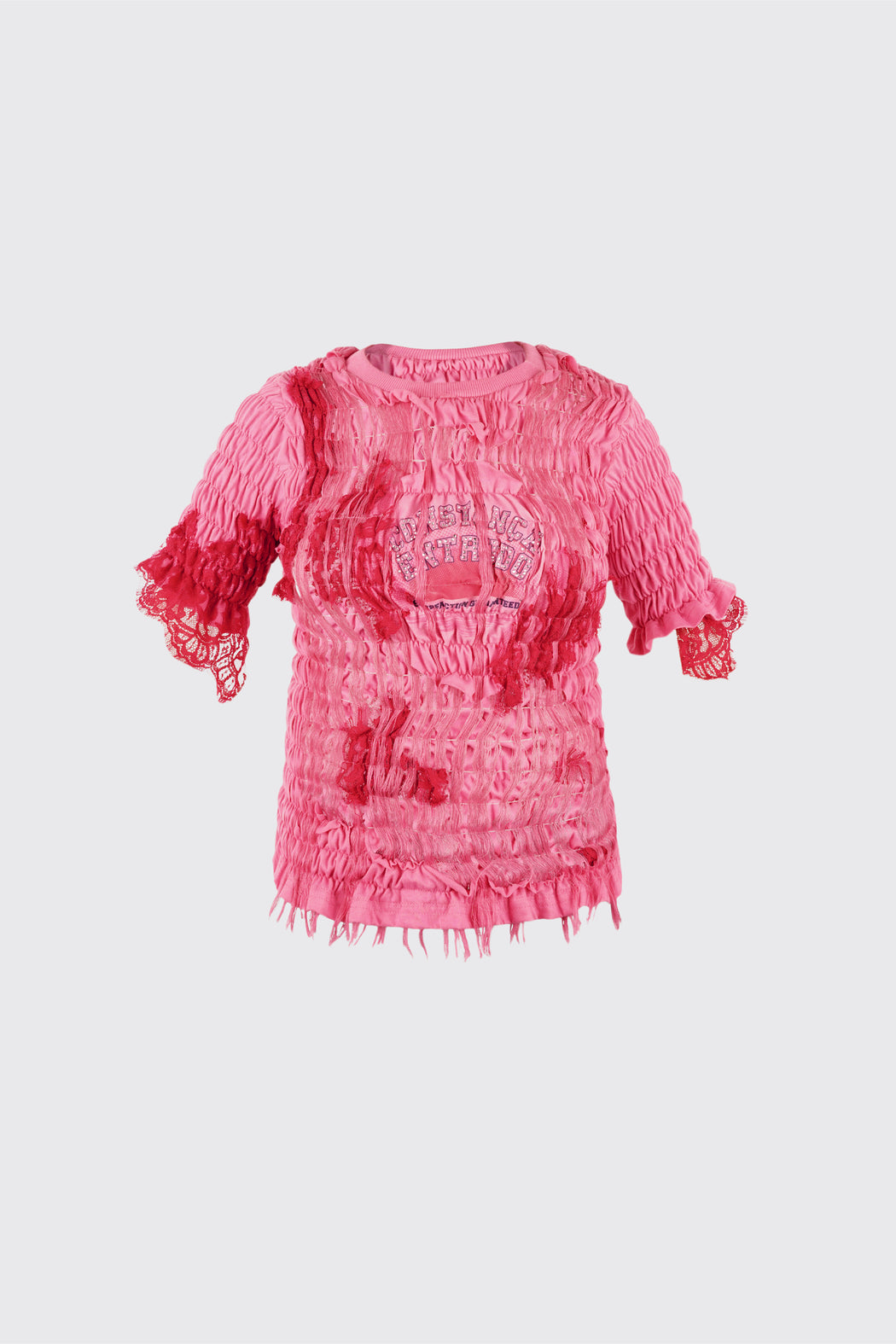 Pink Unwoven Deconstructed T-Shirt