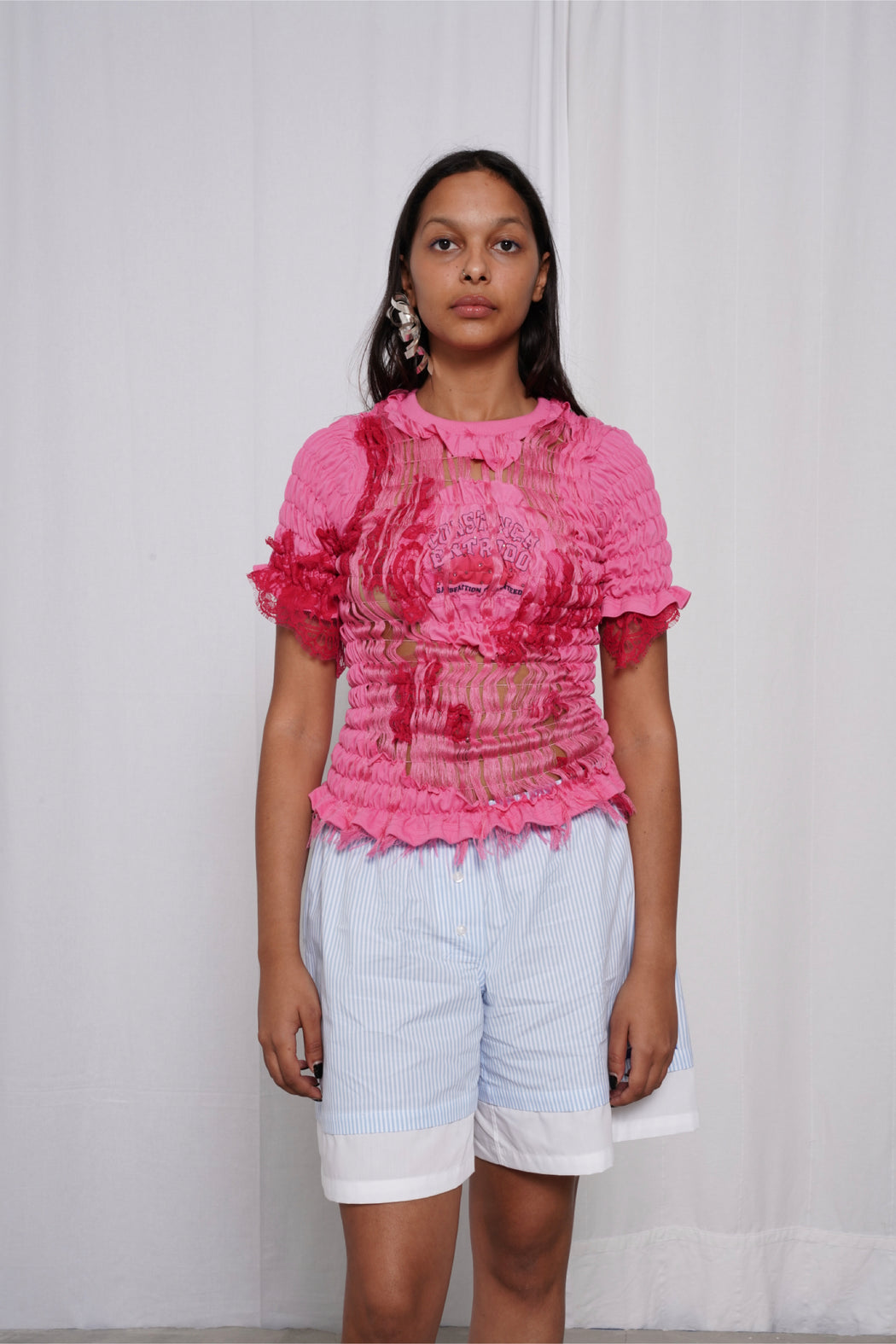 Pink Unwoven Deconstructed T-Shirt