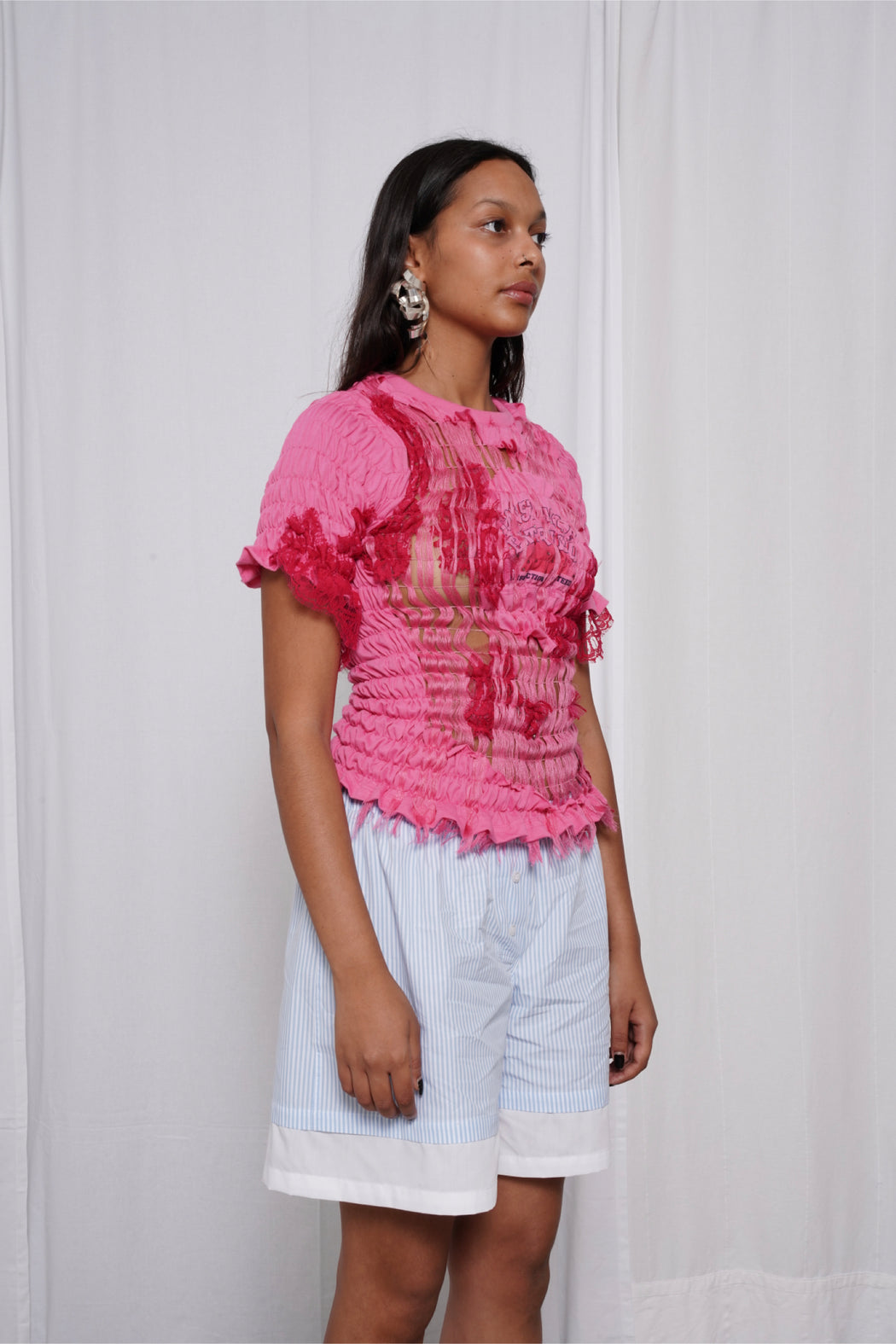 Pink Unwoven Deconstructed T-Shirt