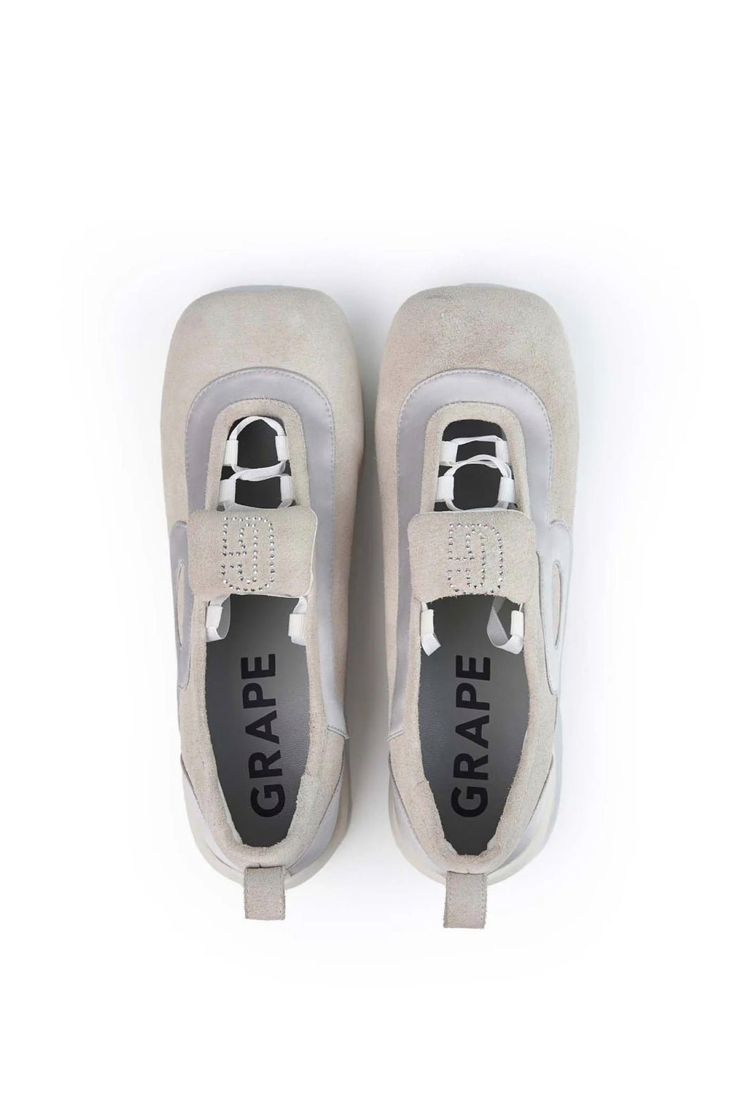 Grey Retro Strappy Tongue Sneakers