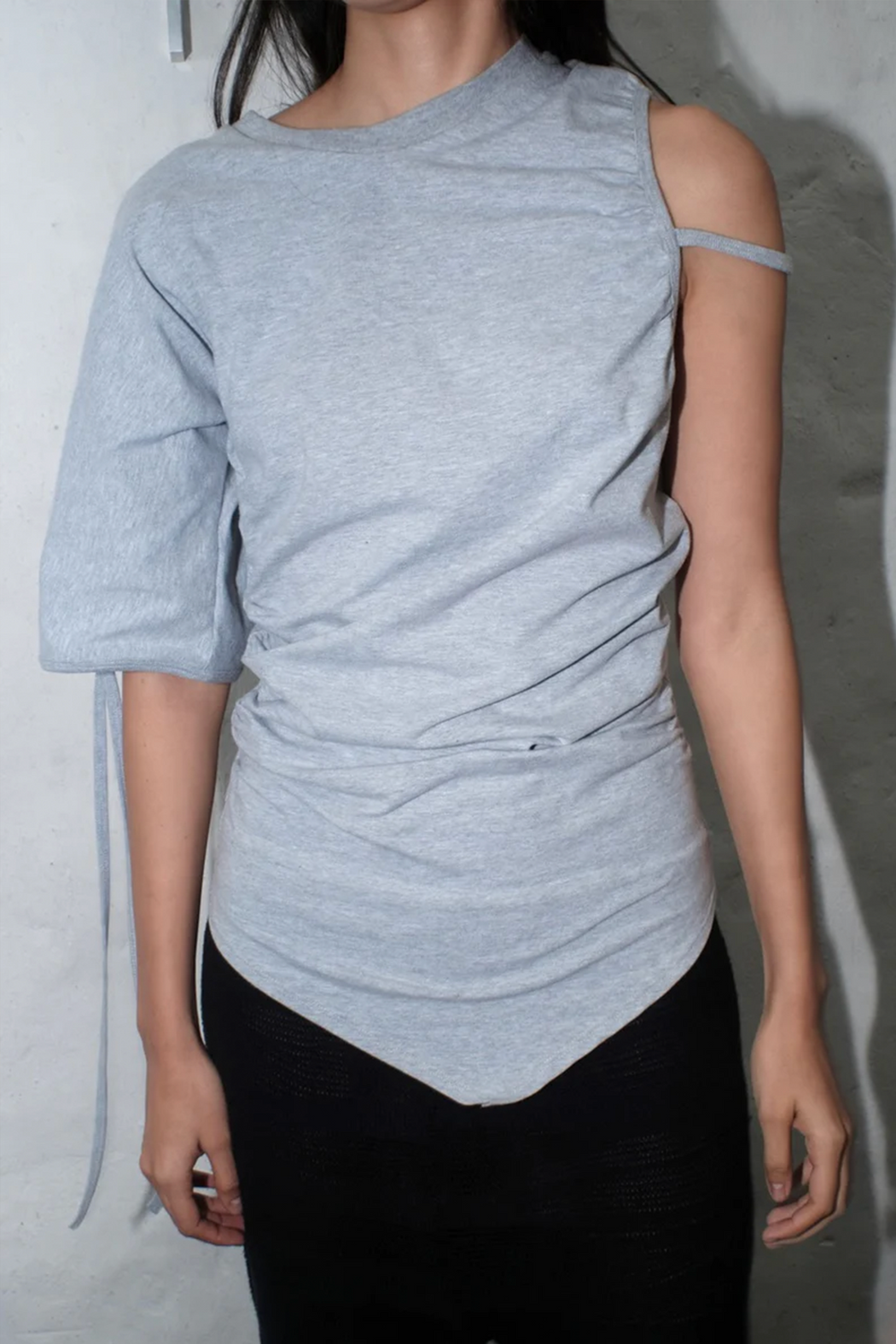 Grey Jersey Drape Top