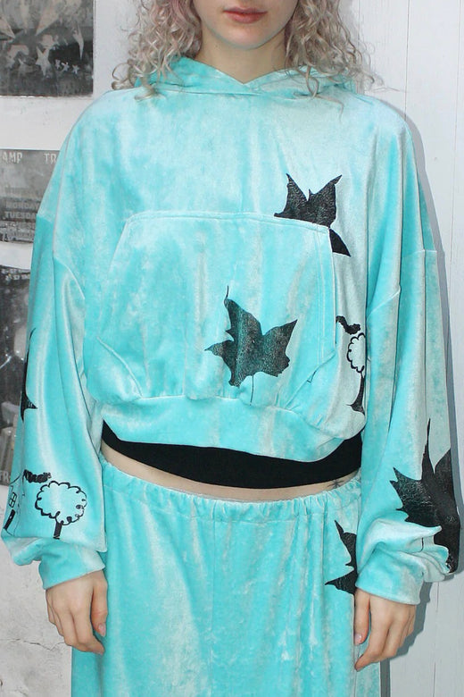 YUMMY MUMMY HOODIE IN AQUA