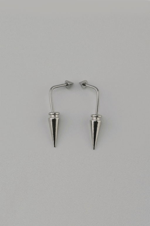 Short Silver Tear Earring