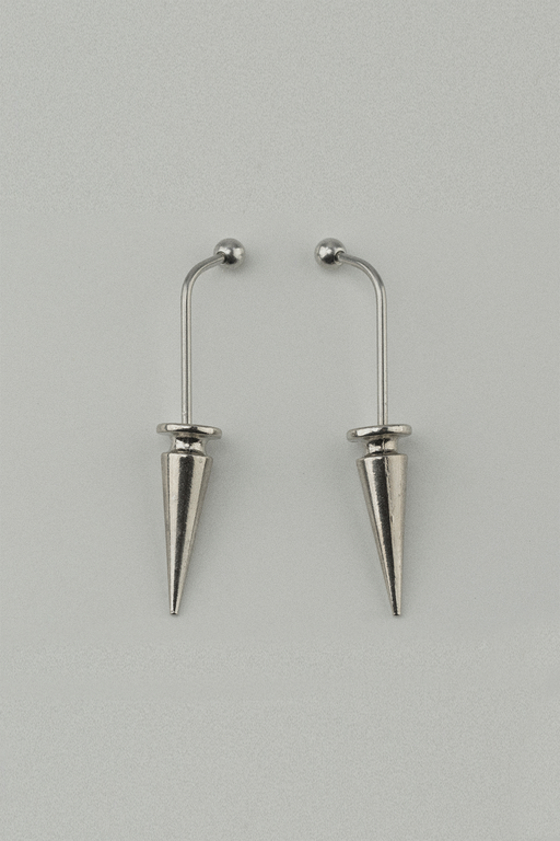 Large Silver Tear Earring