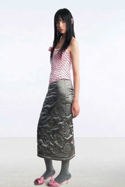 Gray shell puffer skirt