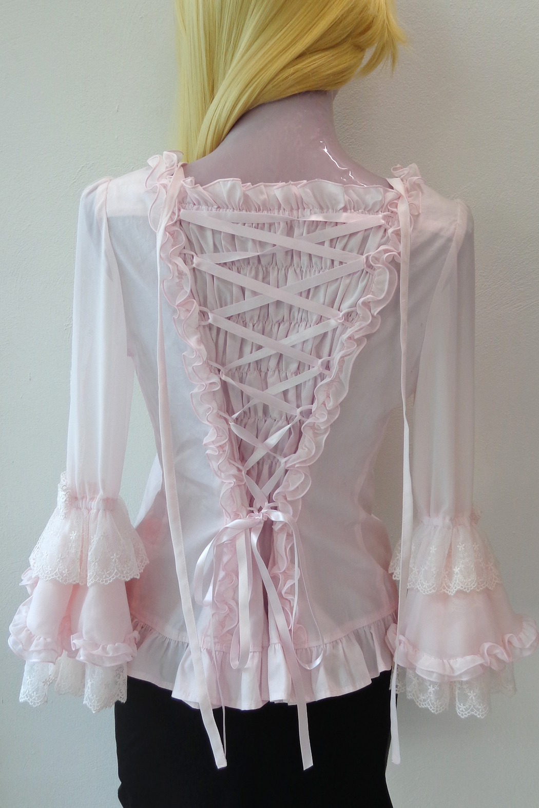 ANGELIC PRETTY PINK SHIRT WITH BOW PIN
