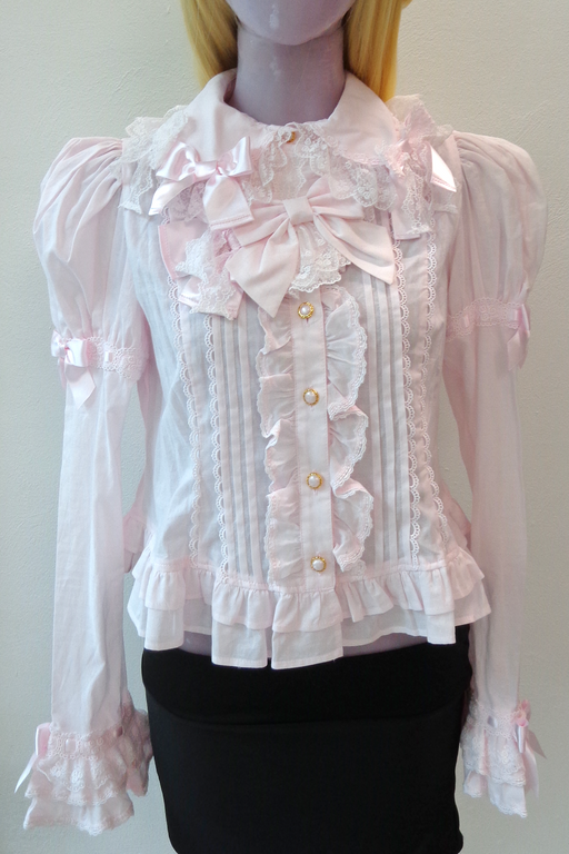 ANGELIC PRETTY PINK 3 BOWS SHIRT W/ BIB