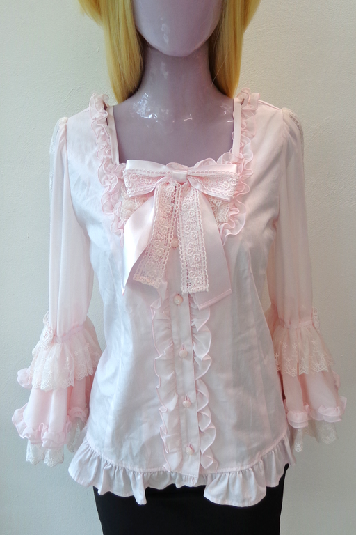 ANGELIC PRETTY PINK SHIRT WITH BOW PIN