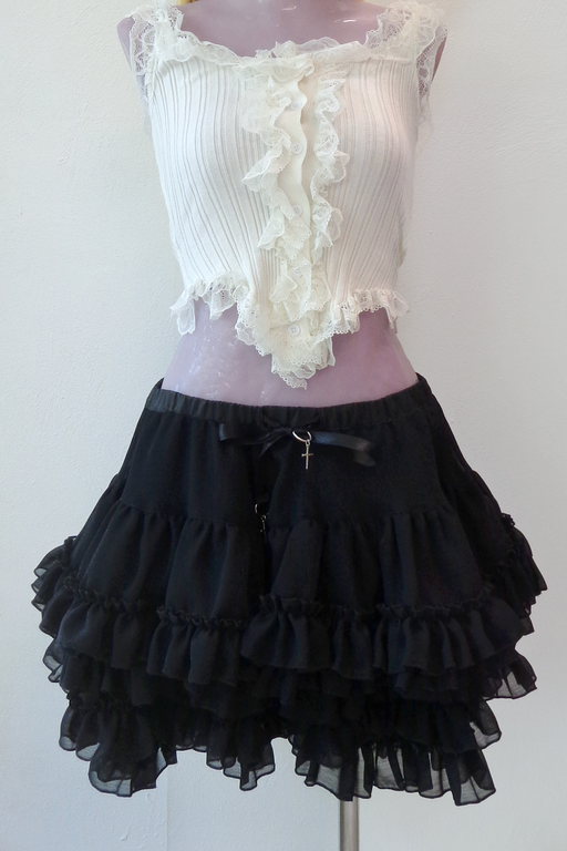 VINTAGE TUTU BLACK RUFFLE SKIRT